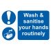 Wash & Sanitise Your Hands Routinely - 300 x 200mm - Blue Wash & Sanitise Your Hands Routinely - 300 x 200mm - Blue