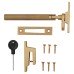 Hampstead Willow Knurled Locking Mortice & Hook Plate Window Fastener - Reversible - Satin Brass 