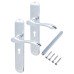 Hampstead Polished Chrome Keyhole Lock Door Handle - Long Plate - Altea Range - 240 x 41mm