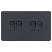 Knightsbridge 10AX 4 Gang Screwless Flat Plate Light Switch - Anthracite Grey 