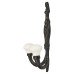 Olde Forge Double Coat Hook - 150 x 110mm - Black Iron & Porcelain