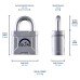 Squire Mercury High Security Padlock - 45mm Body - 19 x 20.5mm Shackle - Silver