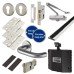 Light Duty Euro Lock Door Handle on Rose Fire Door Kit & Dorgard Holder - Power Size 3 - Silver