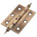 Finial Ball Bearing Butt Door Hinge - 75 x 50 x 2mm - Antique Brass - Pair