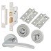 Exel Eloise Bathroom Lock Door Handle on Rose Kit - Polished Chrome