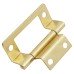 Cranked Type 2 Flush Cabinet Hinge - 50 x 16 x 1mm - Polished Brass - Pack of 5 Pairs