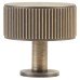 Carlisle Brass Lines Radio Round Cabinet Knob - 35mm Diameter - Antique Brass