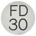 Exel FD30 Fire Door Sign - Self Adhesive - 50mm Diameter - Rigid Plastic - Silver