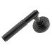 From The Anvil Black Knurled Door Handles on Round Beehive Rose - Brompton Range 