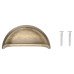 Exel Walton Cabinet Cup Handle - 76mm Centres - Antique Brass