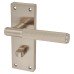 Exel Satin Nickel Lines Bathroom Door Handle - Nova Range - 155 x 55mm Exel Satin Nickel Lines Bathroom Door Handle - Nova Range - 155 x 55mm