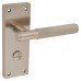 Exel Satin Nickel Lines Bathroom Door Handle - Nova Range - 155 x 55mm Exel Satin Nickel Lines Bathroom Door Handle - Nova Range - 155 x 55mm