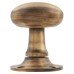 Oval Round Mortice Knob - 57mm Rose Diameter - Antique Brass