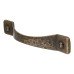 Olde Forge Mottled Bow Cabinet Pull Handle - 128mm Centres - Antique Brass