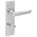 Exel Polished Chrome Victorian Straight Bathroom Door Handle - 155 x 42mm
