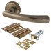 Exel Rochester Latch Door Handle on Rose Kit - Antique Brass Exel Rochester Latch Door Handle on Rose Kit - Antique Brass