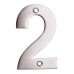 Exel 100mm Screw Fix Door Numeral - 2 - Satin Stainless Steel