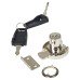 Round Drawer Lock - 18 x 22mm - Keyed to Differ - Nickel Plated