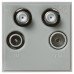 Knightsbridge 1 Gang TV + 2 x F type Satellite + FM/DAB Quadplexer Euro Module - Grey