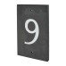 Slate Screw Fix Door Numeral - 9 - 140 x 90mm - Polished Black