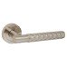 Exel Satin Nickel Honeycomb Door Handles on Round Rose - Cara Range 