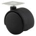 Mini Twin Wheel Castor - Swivel No Brake - 45kg Max Weight - 50mm Diameter - Black - Pack of 4