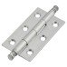 Solid Drawn Finial Butt Cabinet Hinge - 50 x 28 x 1.45mm - Satin Chrome - Pair