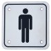 Exel Mens Square Toilet Door Sign - 100 x 100mm - Polished Stainless