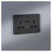 Knightsbridge 13A 2G DP Switched Socket with Photocell Nightlight Function - Anthracite/Black