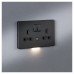 Knightsbridge 13A 2G DP Switched Socket with Photocell Nightlight Function - Anthracite/Black