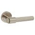 Hampstead Satin Nickel Lines Door Handles on Round Rose - Eva Range 