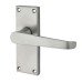 Exel Satin Chrome Budget Straight Latch Door Handle - Short Plate - Mia Range - 114 x 42mm
