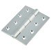 Double Phosphor Bronze Washered Butt Door Hinge - 100 x 75 x 4mm - Satin Chrome - Pair