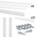 elfa Wardrobe & Storage Starter Kit - 1 Bay, 6 Ventilated Wire Shelf - 641 x 2140 x 320mm - White