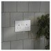 Knightsbridge 13A 2 Gang Screwless Flat Plate Switched DP Switched Socket - Matt White/White Insert