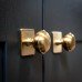 Alexander & Wilks Quantock Cabinet Knob on Square Backplate - 34mm Diameter - PVD Satin Brass