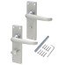 Exel Satin Chrome Victorian Straight Bathroom Door Handle - 155 x 42mm