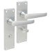 Exel Satin Chrome Victorian Straight Bathroom Door Handle - 155 x 42mm