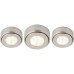 Exel Rome 1.5W LED Round Cabinet Downlight - 4000K Cool White - Satin Nickel - Pack of 3