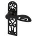 Olde Forge Antique Black Cottage Keyhole Lock Door Handle - 134 x 38mm