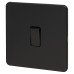 Knightsbridge 10AX 1 Gang Intermediate Screwless Flat Plate Light Switch - Matt Black