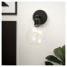 Exel Divi Indoor Wall Light - Matt Black Fittings and Domed Clear Glass Shade 