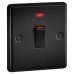 Knightsbridge 45A 1 Gang Round Edge Double Pole Cooker Switch with Neon - Matt Black