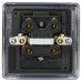 Knightsbridge 45A 1 Gang Round Edge Double Pole Cooker Switch with Neon - Matt Black