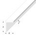 Rothley 1000mm Plastic Angle - Unequal Sided - 25 x 20 x 2mm - White 