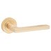 Jedo Satin Brass Fire Rated Door Handles on Round Rose - Jet Range 