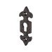 Olde Forge Fleur de Lys Escutcheon - 75 x 23mm - Keyhole - Antique Black Iron