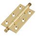 Solid Drawn Finial Butt Cabinet Hinge - 50 x 28 x 1.45mm - Polished Brass - Pair Solid Drawn Finial Butt Cabinet Hinge - 50 x 28 x 1.45mm - Polished Brass - Pair