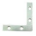 Flat Angle Corner Bracket - 63 x 63 x 15mm - Zinc Plated - Pack of 10