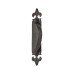 Olde Forge Fleur de Lys Offset Door Pull Handle on Plate - Screw Fix - 260 x 45mm - RH - Black Iron